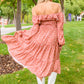 Now Is Your Chance Floral Midi Dress In Rust