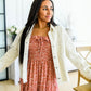 Now Is Your Chance Floral Midi Dress In Rust