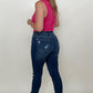 Judy Blue High Rise Button Fly Distressed Cuffed Skinny Jeans