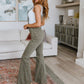 Olivia Control Top Release Hem Overalls in Olive