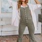 Olivia Control Top Release Hem Overalls in Olive