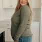 On a Roll Ribbed Knit V Neck Long Sleeve Top