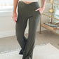 On the Move V Front Flare Leggings in Olive