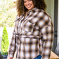 Outside Stroll Plaid Waist Tie Shacket In Brown