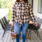 Outside Stroll Plaid Waist Tie Shacket In Brown