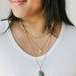 Oval Stone Charm Chain Necklace