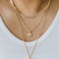 Oval Stone Charm Chain Necklace