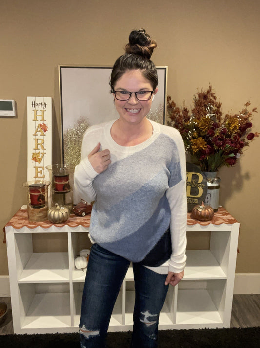 Blue Block Staccato Sweater