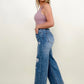 Bayeas High Rise Distressed Wide Leg Cropped Jeans