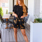 Party Animal Leopard Print Satin Set in Black