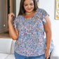 Patient in Paisley Flutter Sleeve Top