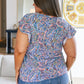 Patient in Paisley Flutter Sleeve Top