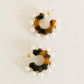 Pearl Accent Earrings in Tortoise Shell
