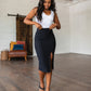Pencil Me In Pencil Skirt in Black