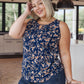 Perfect Floral Keyhole Sleeveless Top
