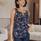 Perfect Floral Keyhole Sleeveless Top