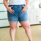 Perry High Rise Pull On Denim Shorts