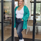 Pinky Swear Checkered Open Front Cardigan