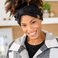 Pom Knit Headwrap In Black