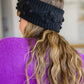Pom Knit Headwrap In Black