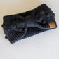 Pom Knit Headwrap In Black