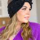 Pom Knit Headwrap In Black