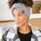 Pom Knit Headwrap In Gray