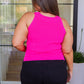 Previous Engagement Halter Neck Sweater Tank in Pink