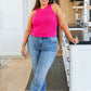 Previous Engagement Halter Neck Sweater Tank in Pink