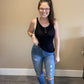 Risen High Rise Vintage wash Jeans