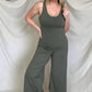 FawnFit Wide Leg Sleeveless Jumpsuit With Built-In Bra