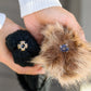 Rib Knit Beanie With Detachable Pom Pom In Black