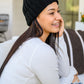 Rib Knit Beanie With Detachable Pom Pom In Black