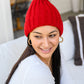 Rib Knit Beanie With Detachable Pom Pom In Wine