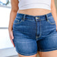 Riley Mid Rise Classic Denim Shorts