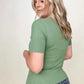 New Colors! - Fawnfit Basic Ribbed Fitted Tee with Built In Bra