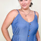Hayden Los Angeles Womens Detail Buttoned Wide Leg Tencel Jumpsuit