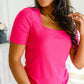 Sentimental Feelings Square Neck Top in Fuchsia