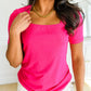 Sentimental Feelings Square Neck Top in Fuchsia