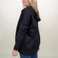 Batwing Sleeve Buttoned Hoodie with Pockets