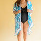 Side Trip Draped Kimono in Teal