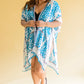 Side Trip Draped Kimono in Teal