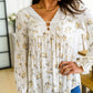 Sing Softly Lace Trim Floral Blouse