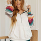 Skip and A Hop Rainbow Sleeve Half Zip Hoodie