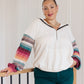 Skip and A Hop Rainbow Sleeve Half Zip Hoodie