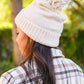Slouchy Boucle Pom Beanie In Ivory