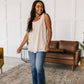 So Far So Good Swiss Dot Sleeveless Top in Sand