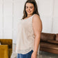 So Far So Good Swiss Dot Sleeveless Top in Sand