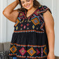 Sophia Embroidered Blouse in Black