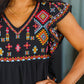 Sophia Embroidered Blouse in Black